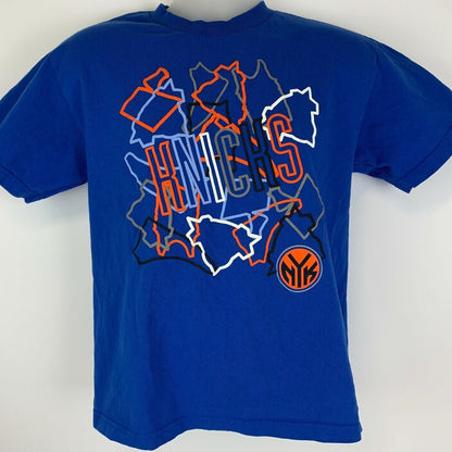 New York NY Knicks T Shirt Youth X-Large Adidas NBA Basketball Kids Boys Blue