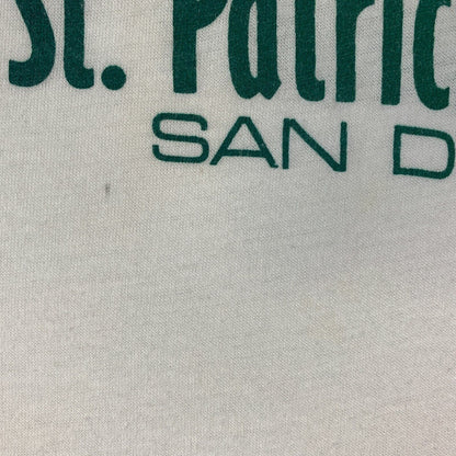 St Patricks Day Parade Vintage 80s T Shirt Small San Diego USA Made Mens White