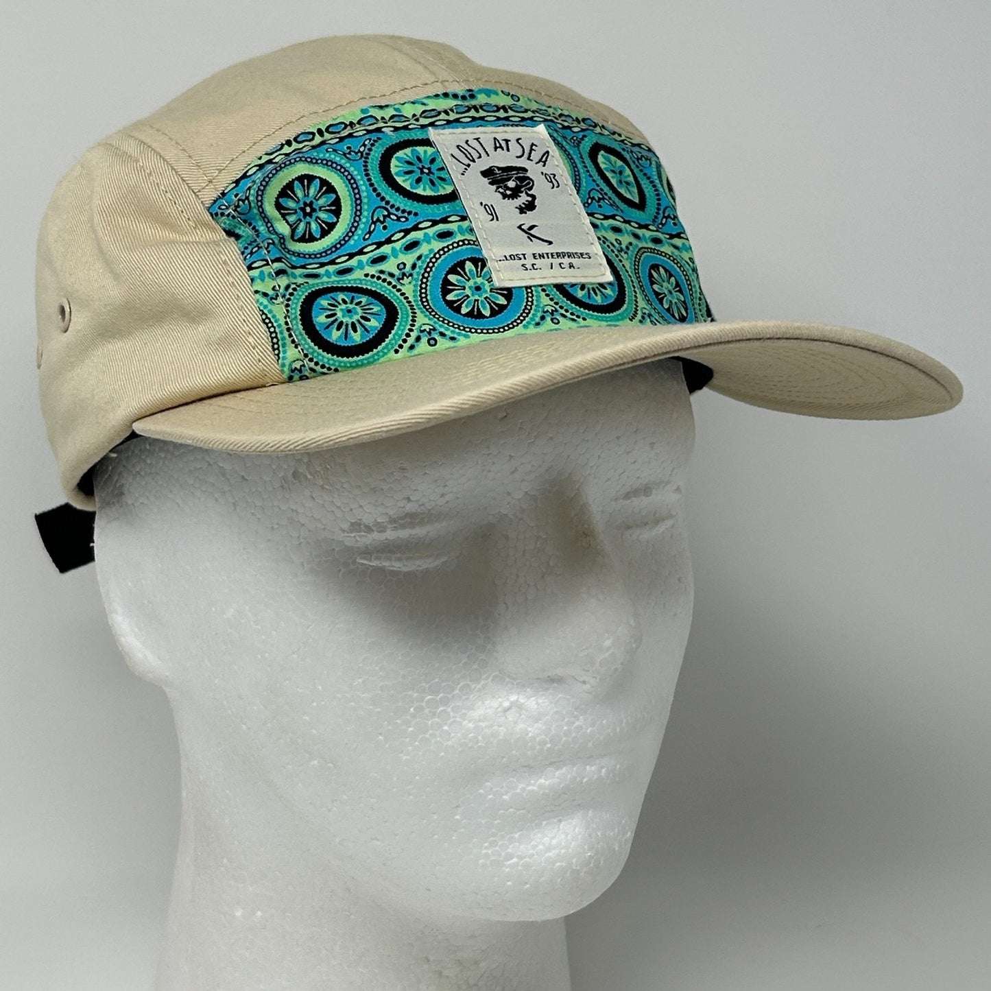 Lost Enterprises Camp Hat Baseball Cap 5 Panel Strapback Beige Surfer Surfing - Neon Vintage