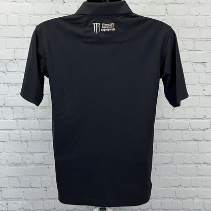 Muscle Monster Energy Logo Polo Shirt S Small Black Short Sleeve Polyester Drink