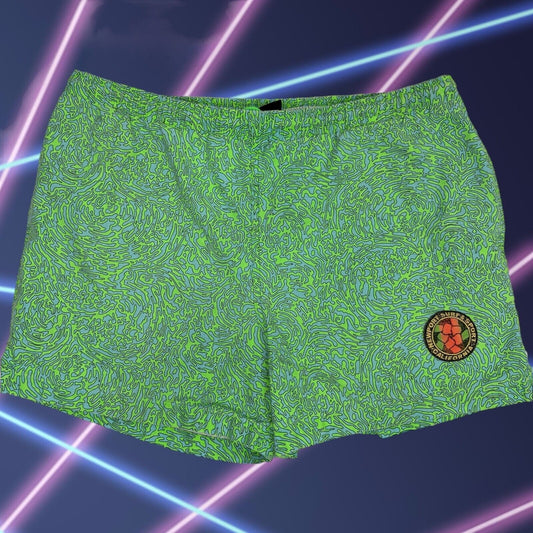 Vintage Newport Surf & Sport Swim Shorts Trunks Large 80s Surfer USA Mens Green