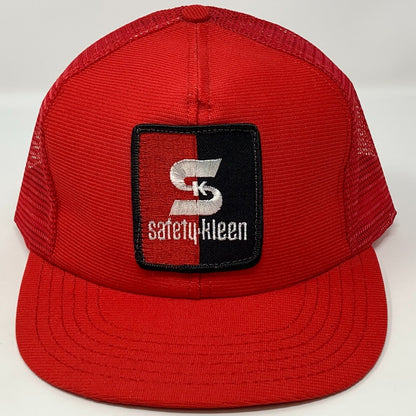 Safety Kleen Snapback Trucker Hat Vintage 80s Mesh USA Made 6 Panel Baseball Cap