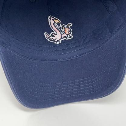 Life Is Good Pink Flamingo Cocktail Dad Hat Baseball Cap 6 Panel Strapback Blue