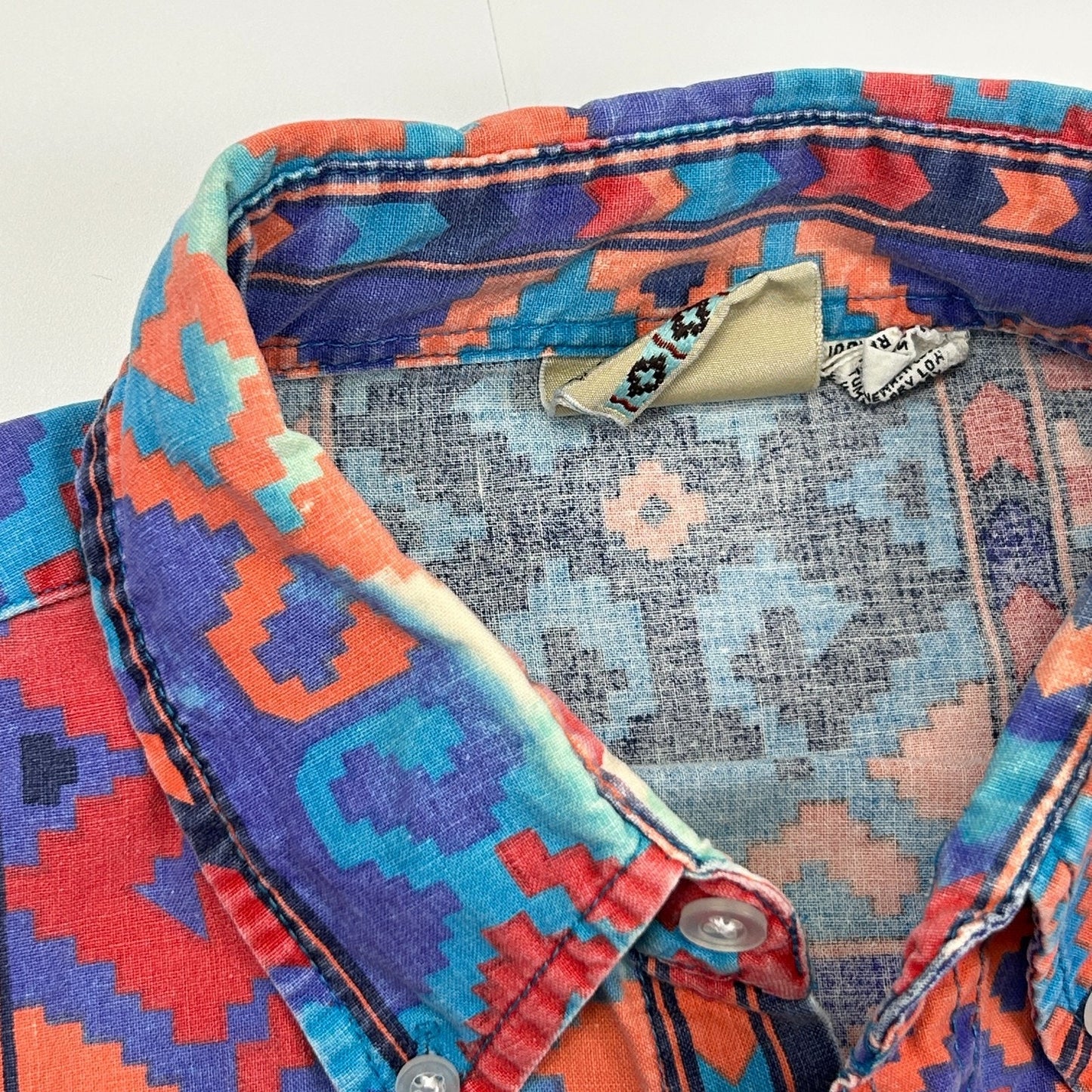 Vintage 90s Saddlebrook Western Wear Button Front Shirt Cowboy Orange M Medium