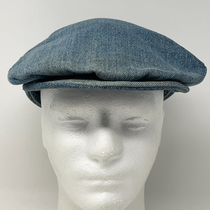 Vintage Denim Jeans Flat Cap Hat Newsboy Cabbie Handmade Blue S-M