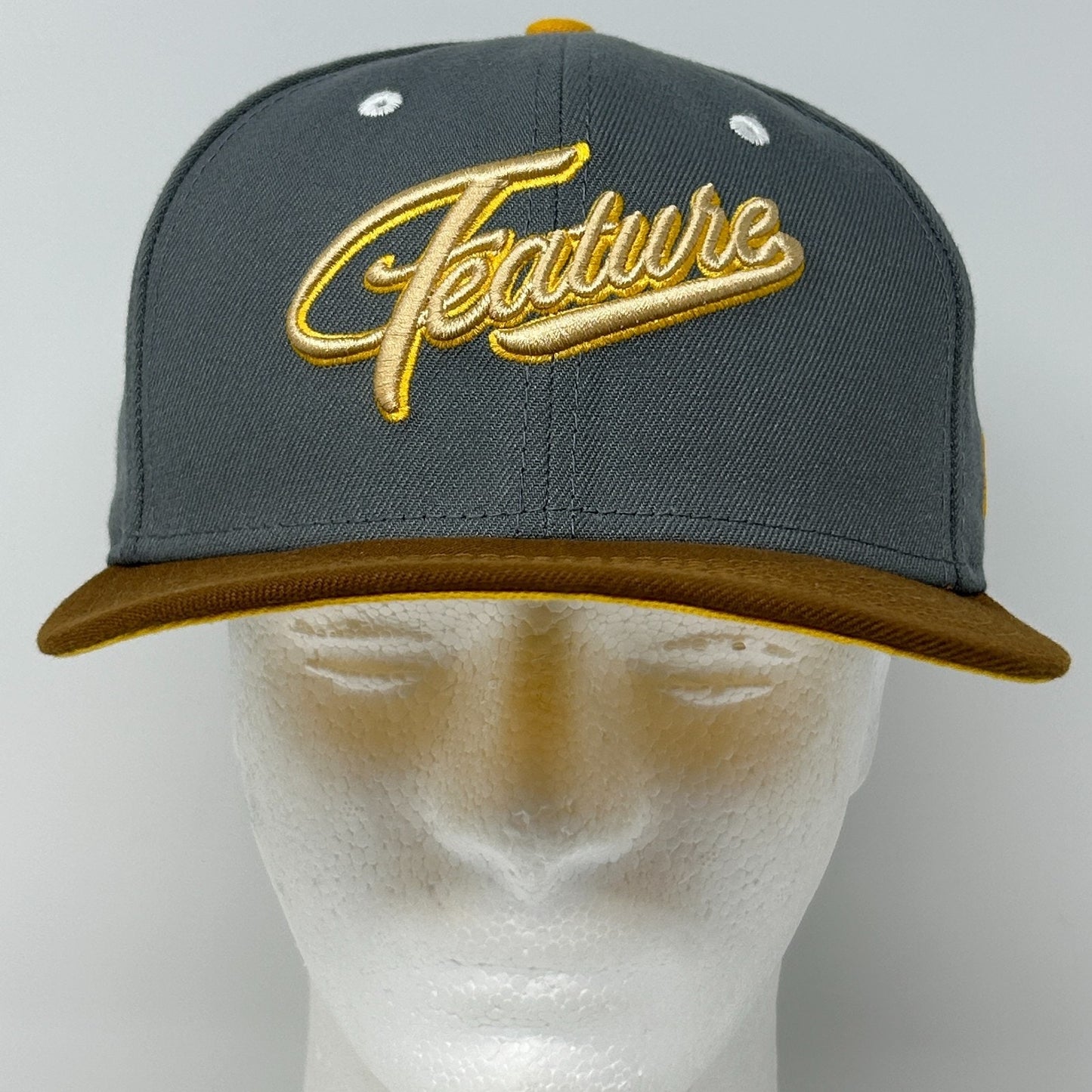 Feature Hat Baseball Cap Spellout New Era 59Fifty Streetwear Gray Fitted 7 3/8