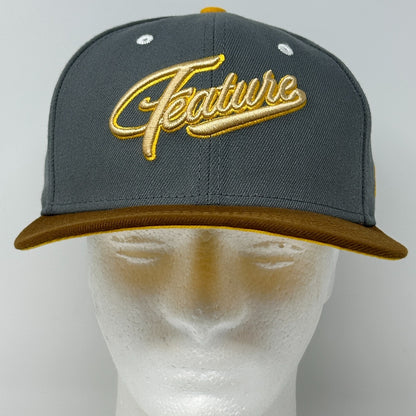 Feature Hat Baseball Cap Spellout New Era 59Fifty Streetwear Gray Fitted 7 3/8