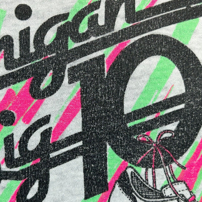 Michigan Big 10 Vintage 80s T Shirt Running Runner Marathon Made In USA Medium
