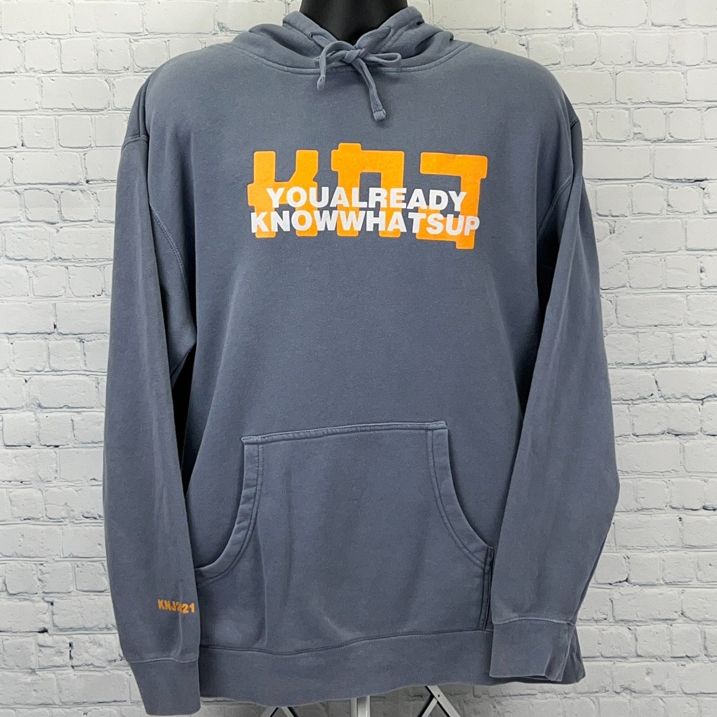 KNJ You Already Know Whats Up Hoodie XL X-Large Gray Kian JC Fanjoy YouTubers
