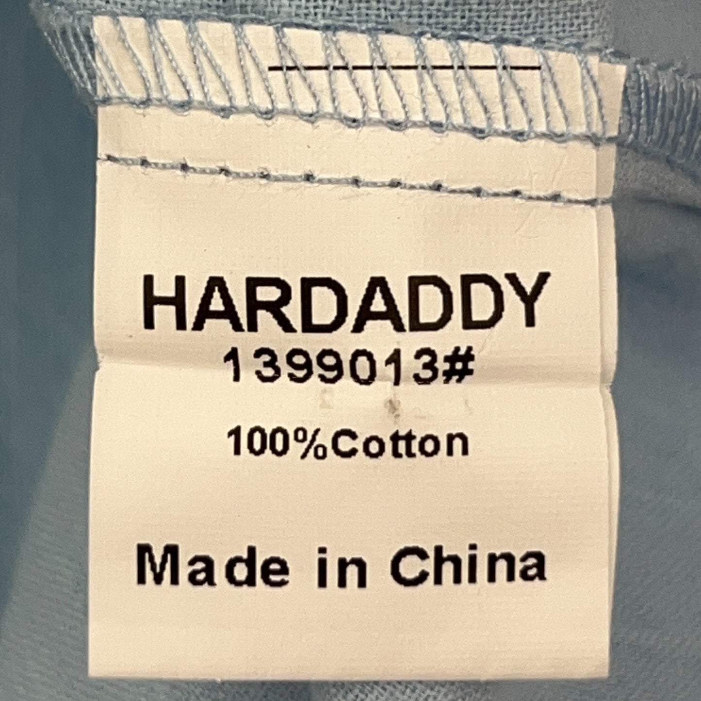 Hardaddy Mandarin Collar Henley Shirt Roll Tab Long Sleeves Blue Mens 2XL XXL