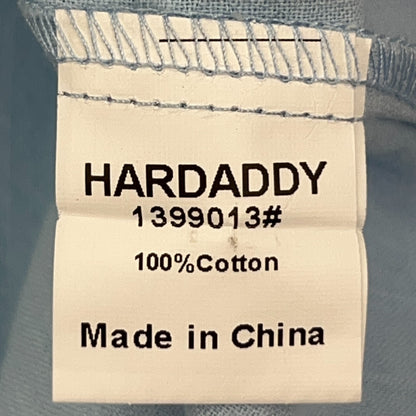 Hardaddy Mandarin Collar Henley Shirt Roll Tab Long Sleeves Blue Mens 2XL XXL
