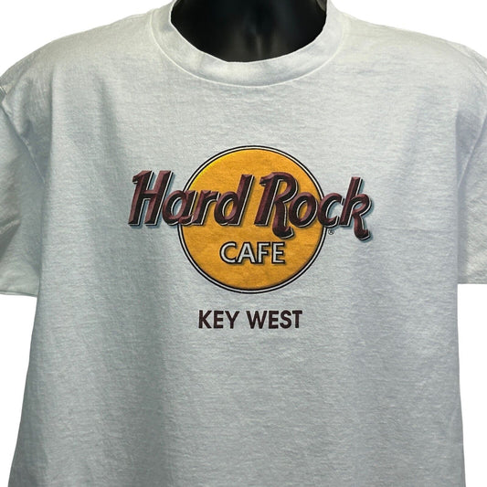 Hard Rock Cafe Key West Vintage 90s T Shirt Large Florida Made In USA Mens White