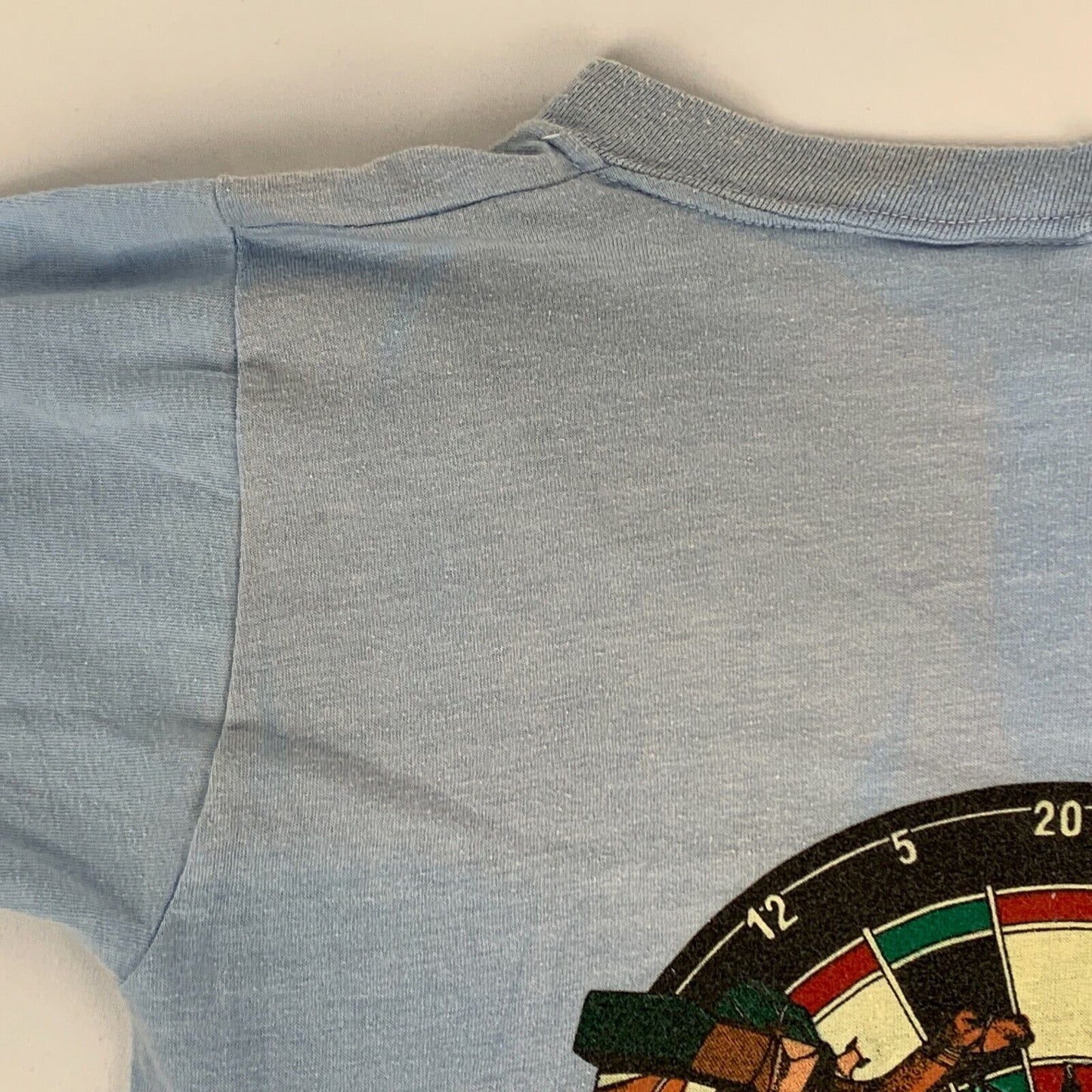 Camiseta vintage de los años 80 del torneo de dardos de Las Vegas, talla extra pequeña, para hombre, color azul del Sahara Casino