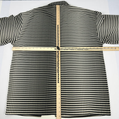 Vintage 70s Monzini Collection Button Front Shirt Beige Disco USA XL X-Large - Neon Vintage