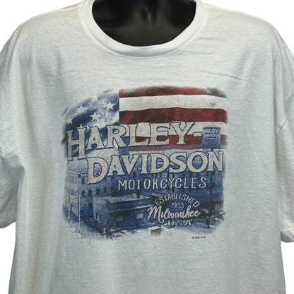 Harley Davidson Little Rock Arkansas T Shirt 4XL Biker Made In USA Mens White