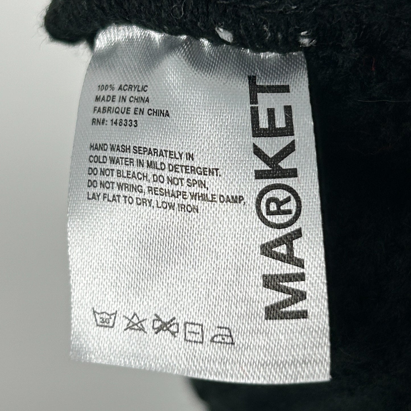 Chinatown Market Studios Rose Beanie Winter Hat Toque Flip Cuffed Black