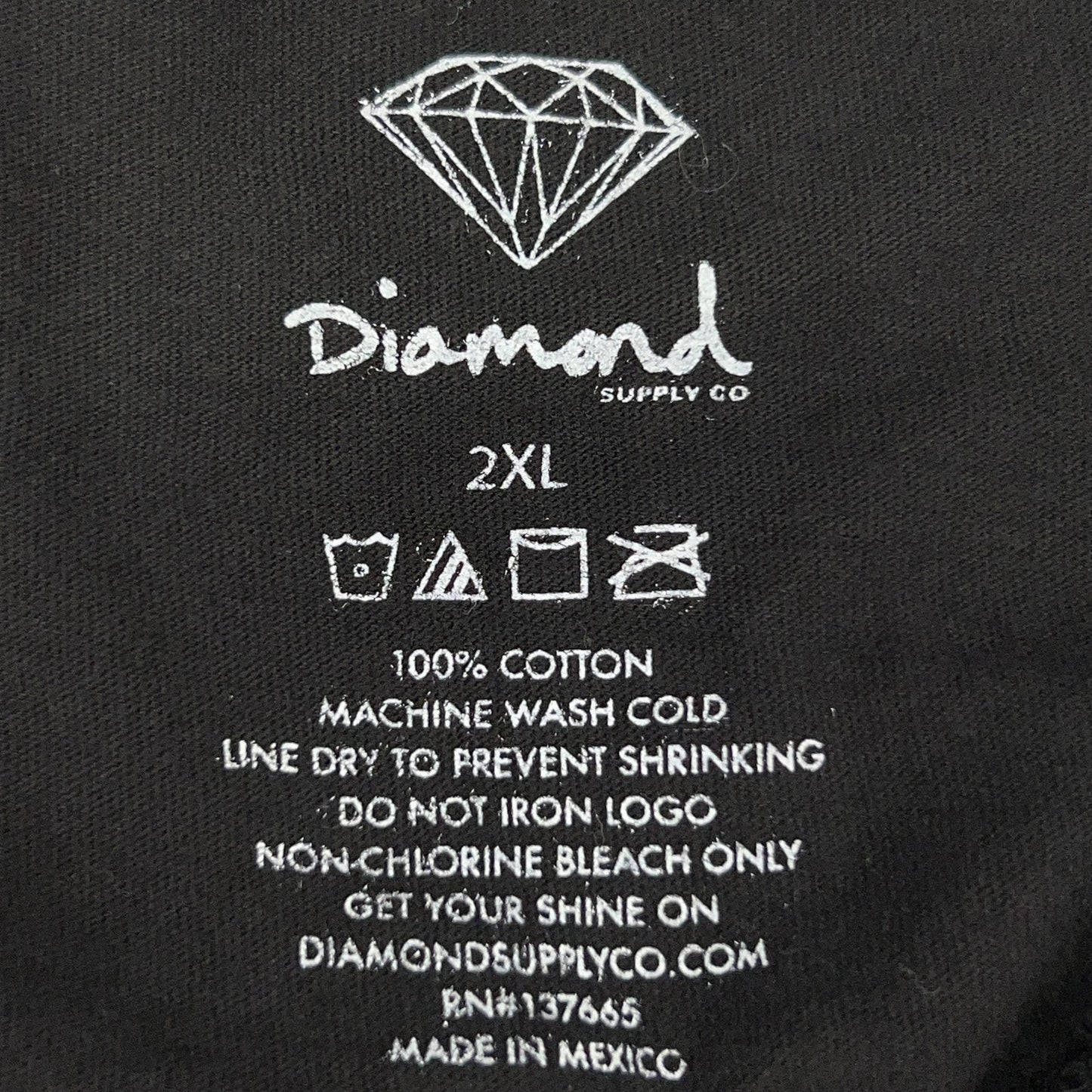 Diamond Supply Co Hooded T Shirt Hoodie Long Sleeve Full Zip Black XL X-Large