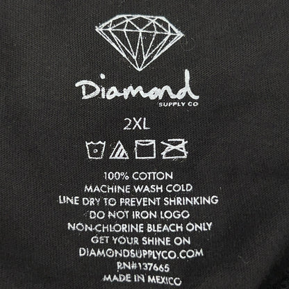 Diamond Supply Co Hooded T Shirt Hoodie Long Sleeve Full Zip Black XL X-Large
