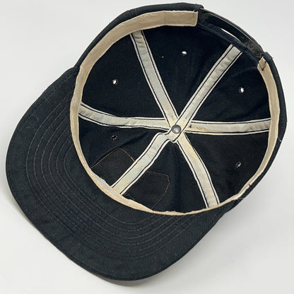 Vintage John Deere Hat Baseball Cap Black USA Made Gold Leaf Tractor Distressed
