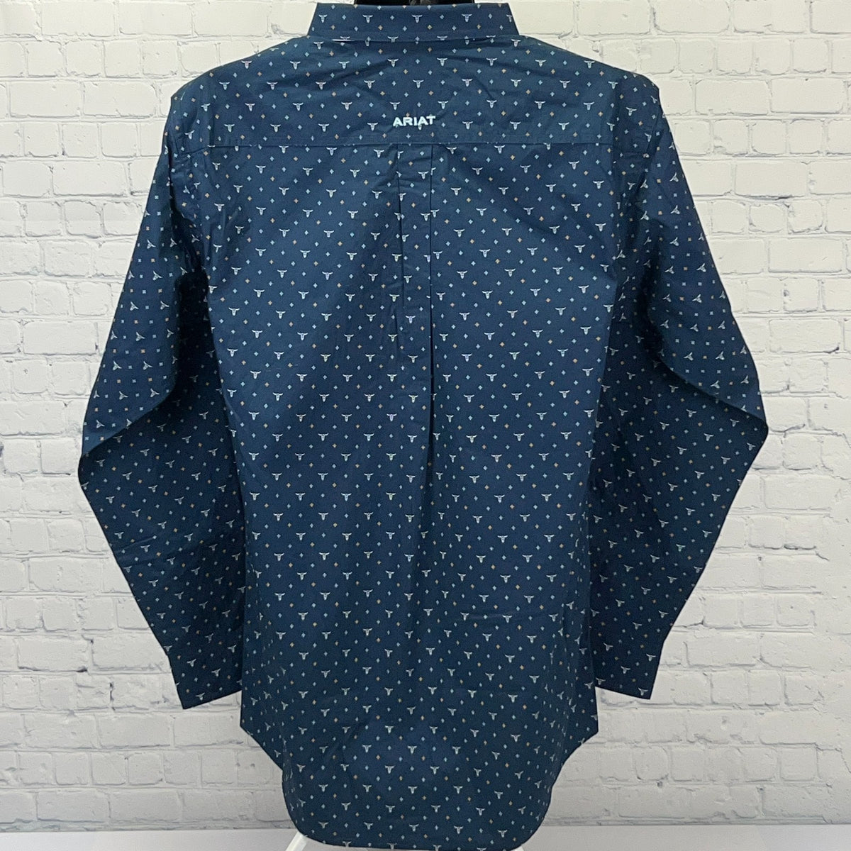 Ariat Gavyn Fitted Mens L Large Blue Long Sleeve Western Button Down Shirt NWT