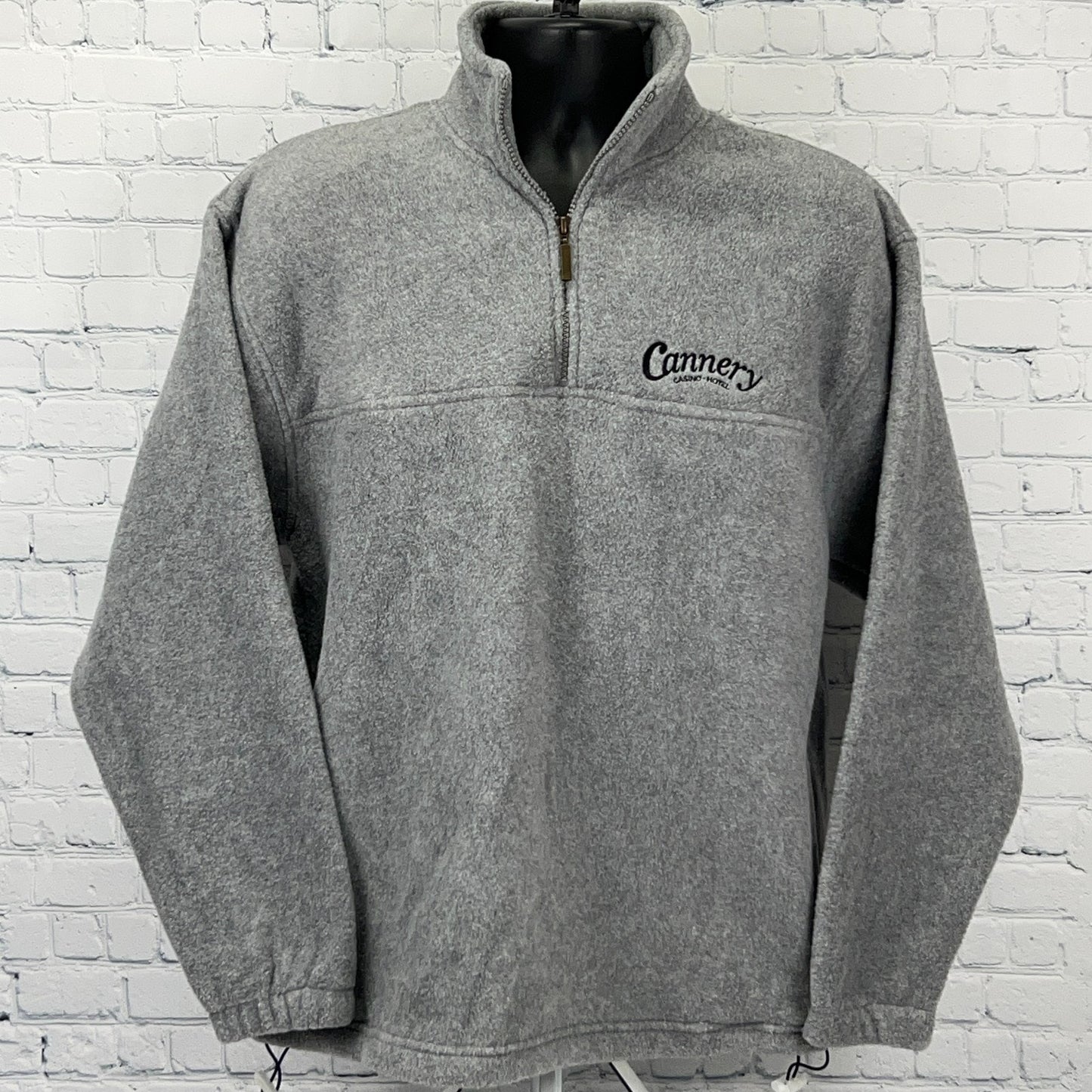 Cannery Casino Hotel Las Vegas 1/4 Zip Fleece Jacket M Medium Gray Pockets