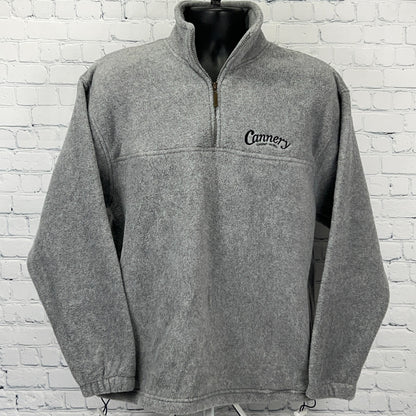 Cannery Casino Hotel Las Vegas 1/4 Zip Fleece Jacket M Medium Gray Pockets