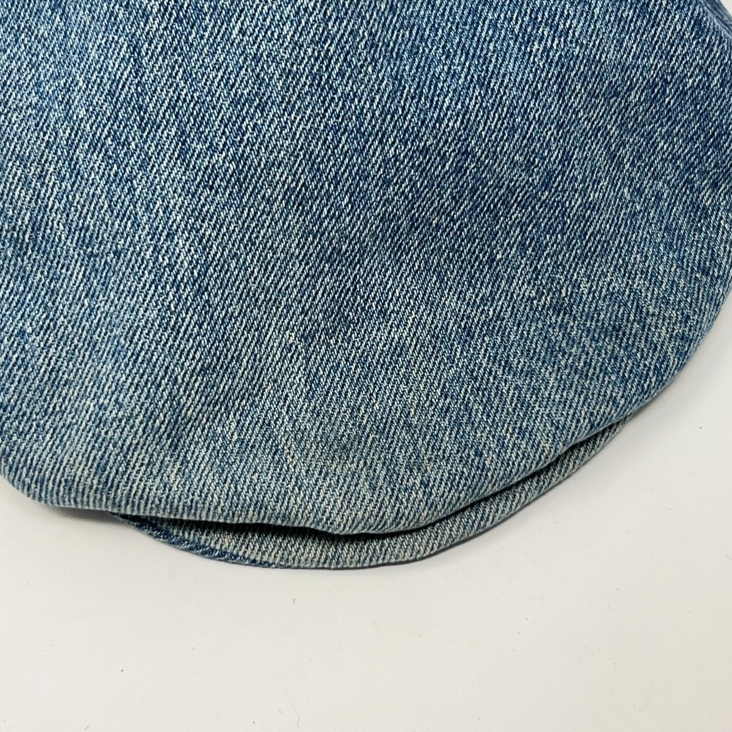 Vintage Denim Jeans Flat Cap Hat Newsboy Cabbie Handmade Blue S-M