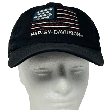 Harley Davidson Motorcycles Dad Hat American Flag Patriotic Black Baseball Cap