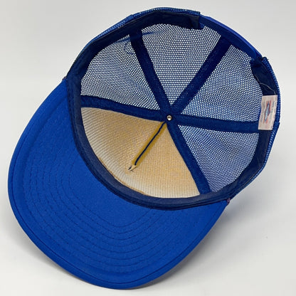 Vintage 80s Falcon Cable TV Trucker Hat Baseball Cap Missouri Mesh Snapback Blue