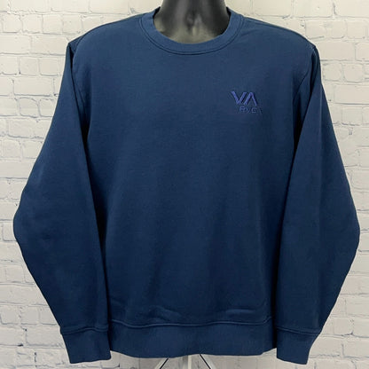 RVCA Logo Sweatshirt M Medium Blue Long Sleeve Crew Neck Sweater PM Tenore MMA