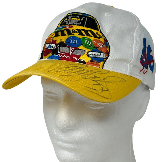 NASCAR Elliott Sadler Signed Kyle Busch Hat Cap M&Ms Auto Racing Snapback White