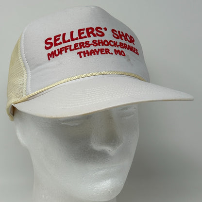 Vintage 80s Sellers Shop Thayer Trucker Hat Baseball Cap Missouri Snapback White - Neon Vintage