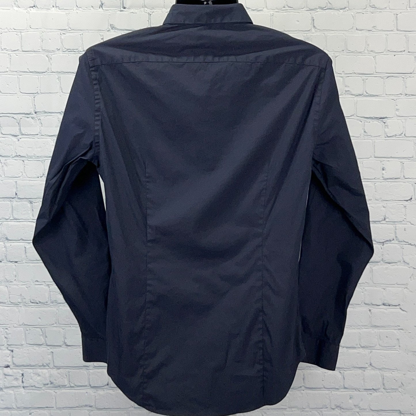 Vince Button Front Shirt Button Up Long Sleeve Stretch Navy Blue Mens M Medium