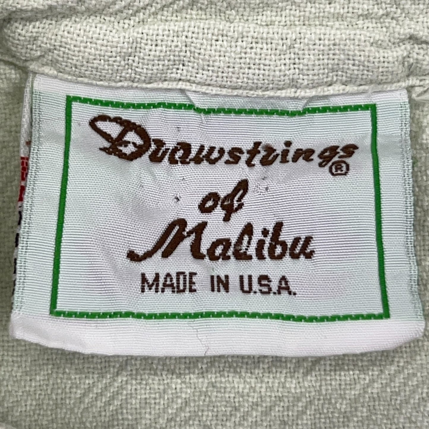 Drawstrings of Malibu Poncho Top Womens OSFM Green V‑Neck Made in USA Cotton