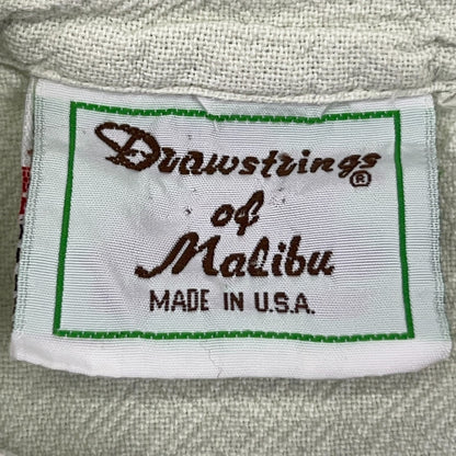 Drawstrings of Malibu Poncho Top Womens OSFM Green V‑Neck Made in USA Cotton