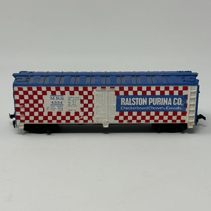 Ralston Purina Co MRS HO Gauge Freight Car Boxcar Scale Model Train Tyco Blue