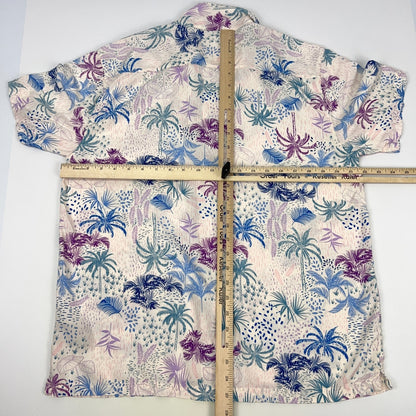 Good Vibes Hawaiian Camp Shirt Mens L Large White Drill Clothing Co Button Front