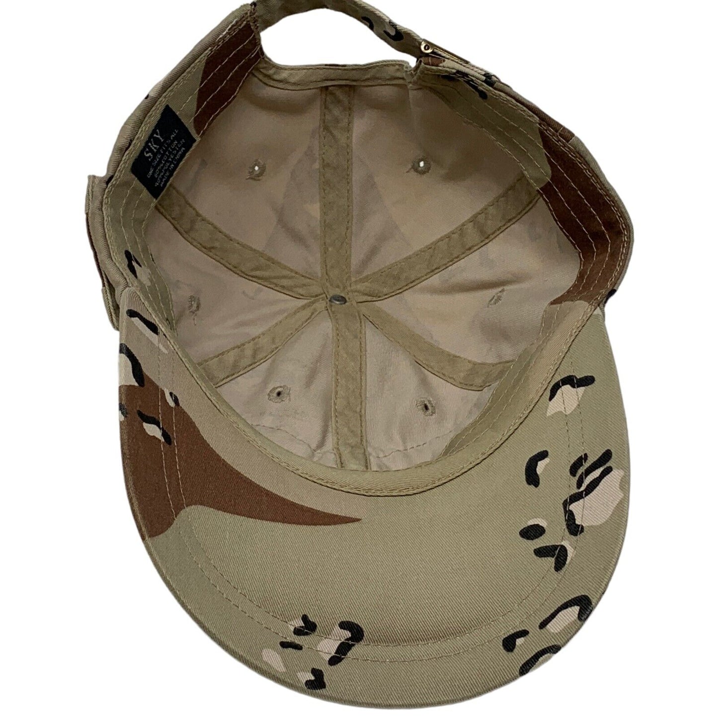 迷彩口袋背带帽天空米色军事陆军六片式棒球帽