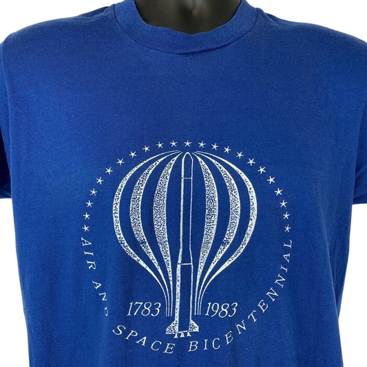 Air and Space Bicentennial Vintage 80s T Shirt Medium Hot Air Balloon Utotem USA