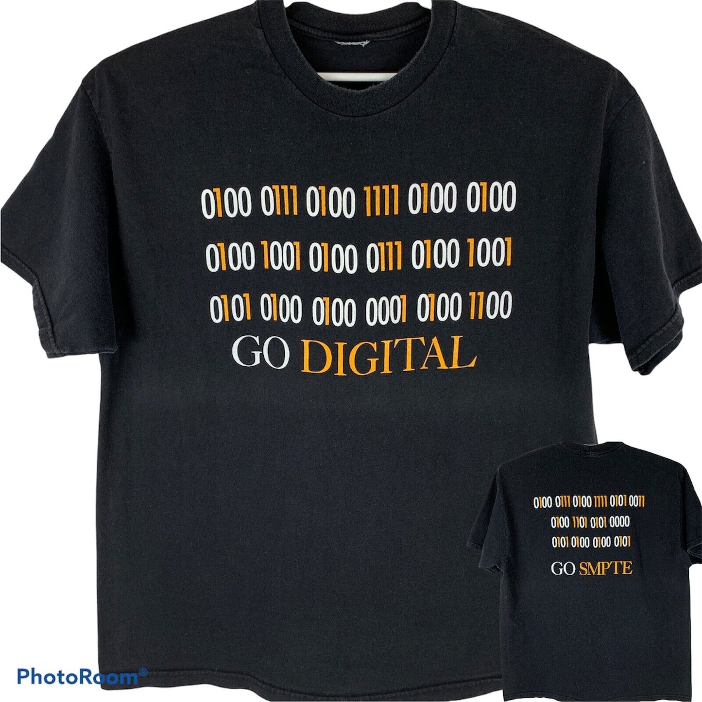 Camiseta Go Digital Go SMPTE, talla extragrande, para ingenieros de cine, televisión y cine, para hombre, color negro