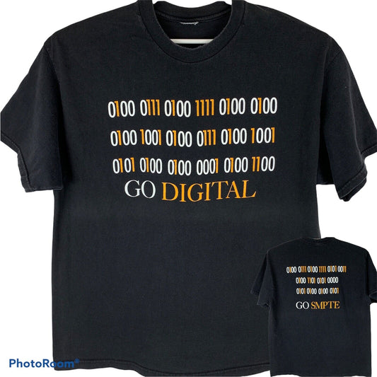 Go Digital Go SMPTE T Shirt X-Large Movie Motion Picture TV Engineers Mens Black