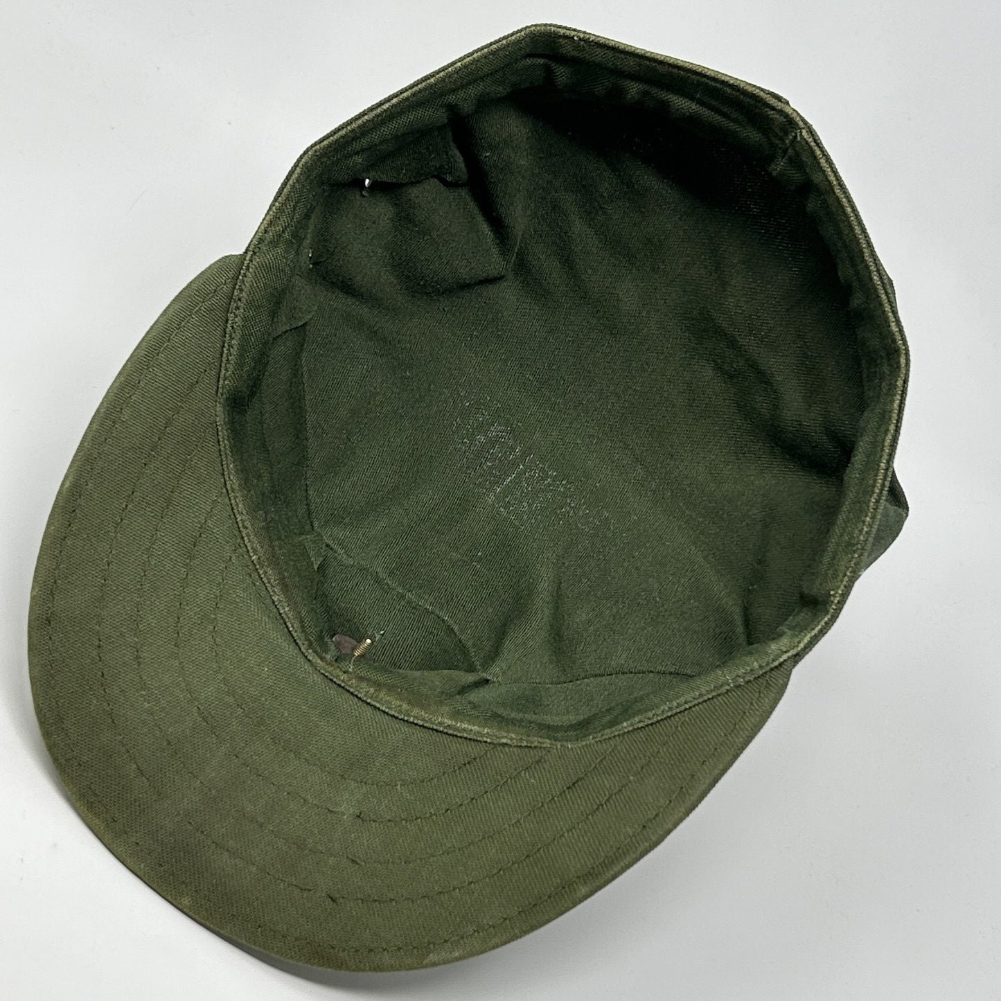 Vintage USMC Marines Utility Cover Hat OD Olive Green Military Cap 6 7/8