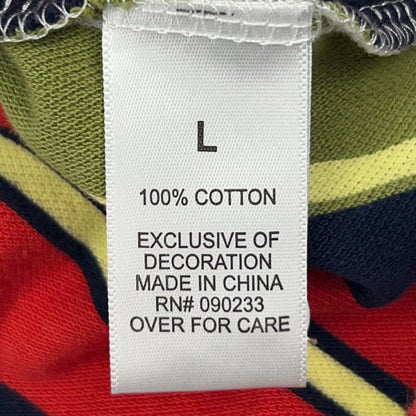 PacSun Los Angeles Rugby Polo L Large Striped Long Sleeve Cotton Collared Shirt