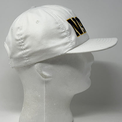 Vintage 90s US Navy Hat Baseball Cap USN Military Snapback White Made In USA