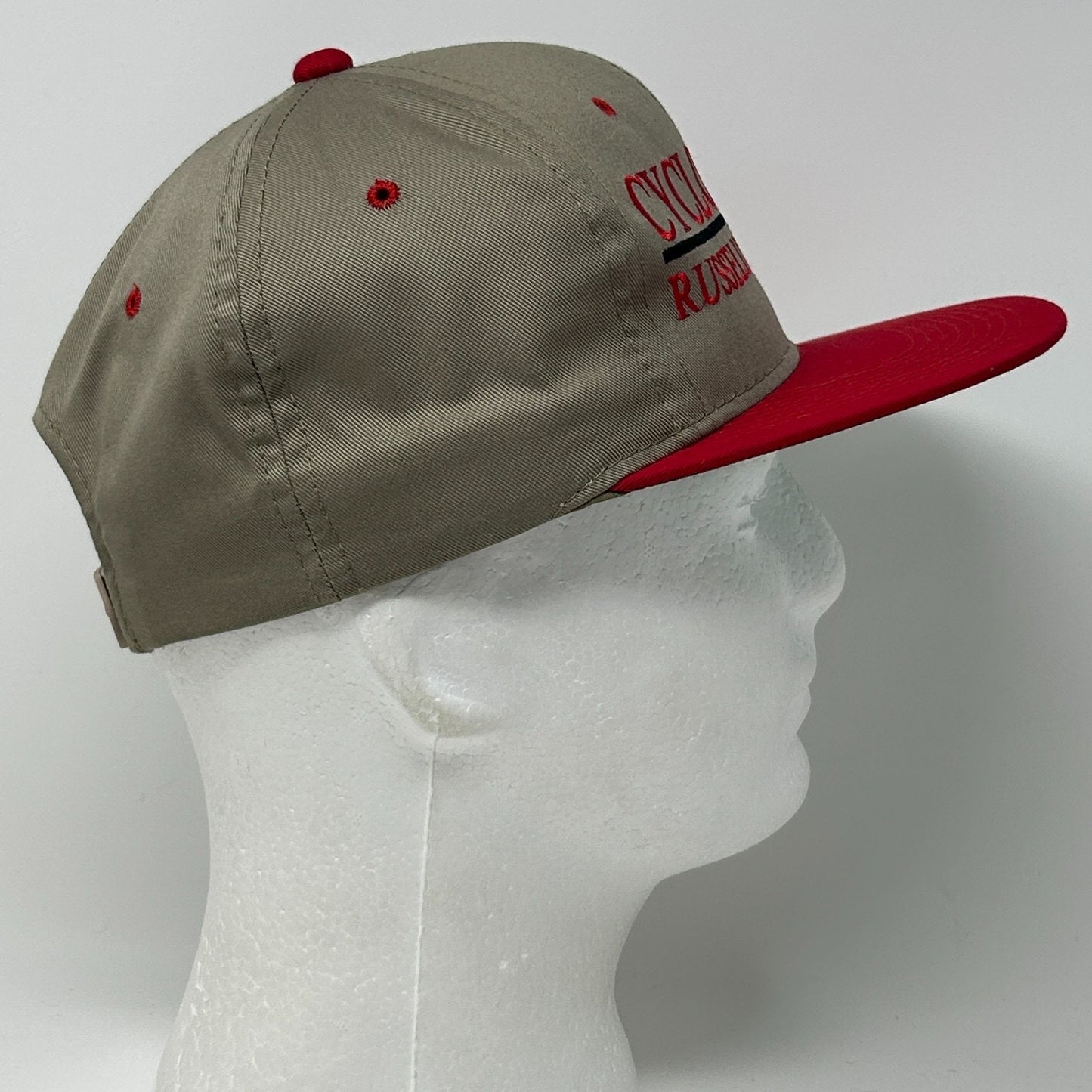 Vintage Russellville High School Cyclones Hat Cap Beige 90s Arkansas Snapback