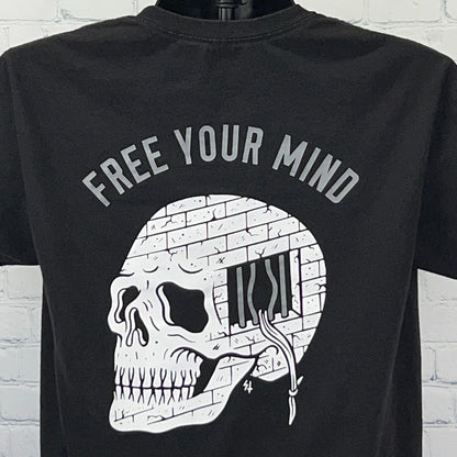 Lurking Class Sketchy Tank Free Your Mind Skull T Shirt M Medium Black Skater