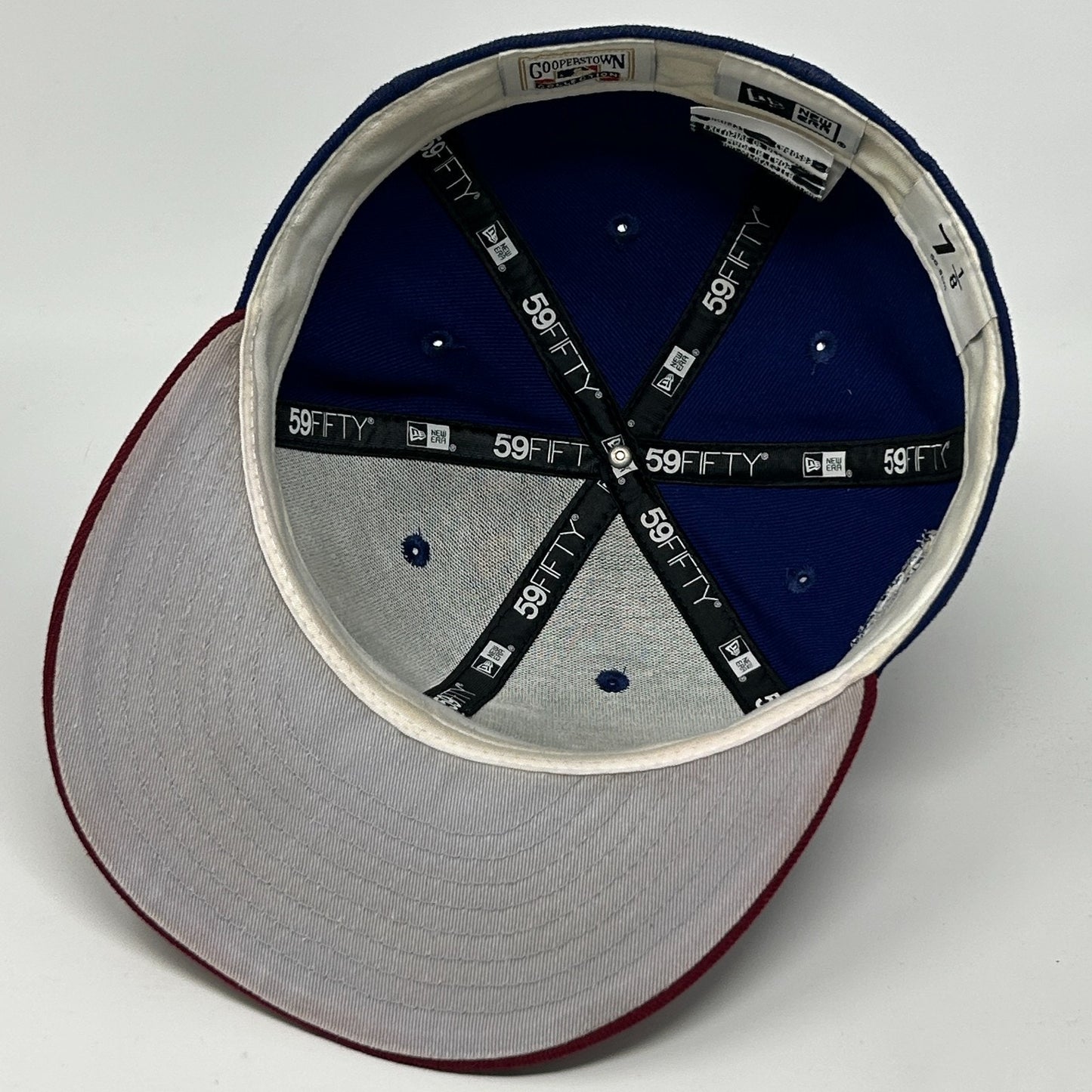 Los Angeles LA Dodgers 50th Anniv Hat Baseball Cap Blue New Era MLB Fitted 7 1/8 - Neon Vintage
