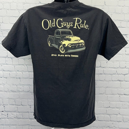 Old Guys Rule Still Plays With Trucks T Shirt L Large Black 1951-52 Ford F-1 Tee