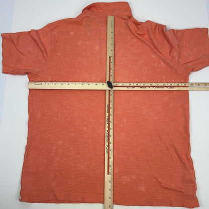 Tommy Bahama Orange Pima Cotton Polo Shirt XL X-Large Short Sleeve Bleach Dye