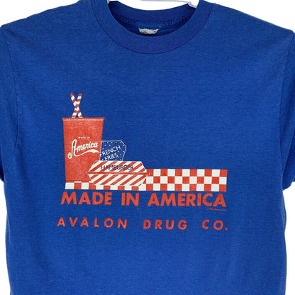 Avalon Drug Co Vintage 80s T Shirt Diner Soda Fountain Houston Texas Tee Small